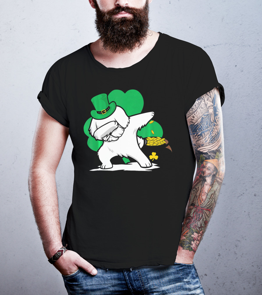 Maltese Dog Dabbing Leprechaun Dance St Patricks Day T-Shirt