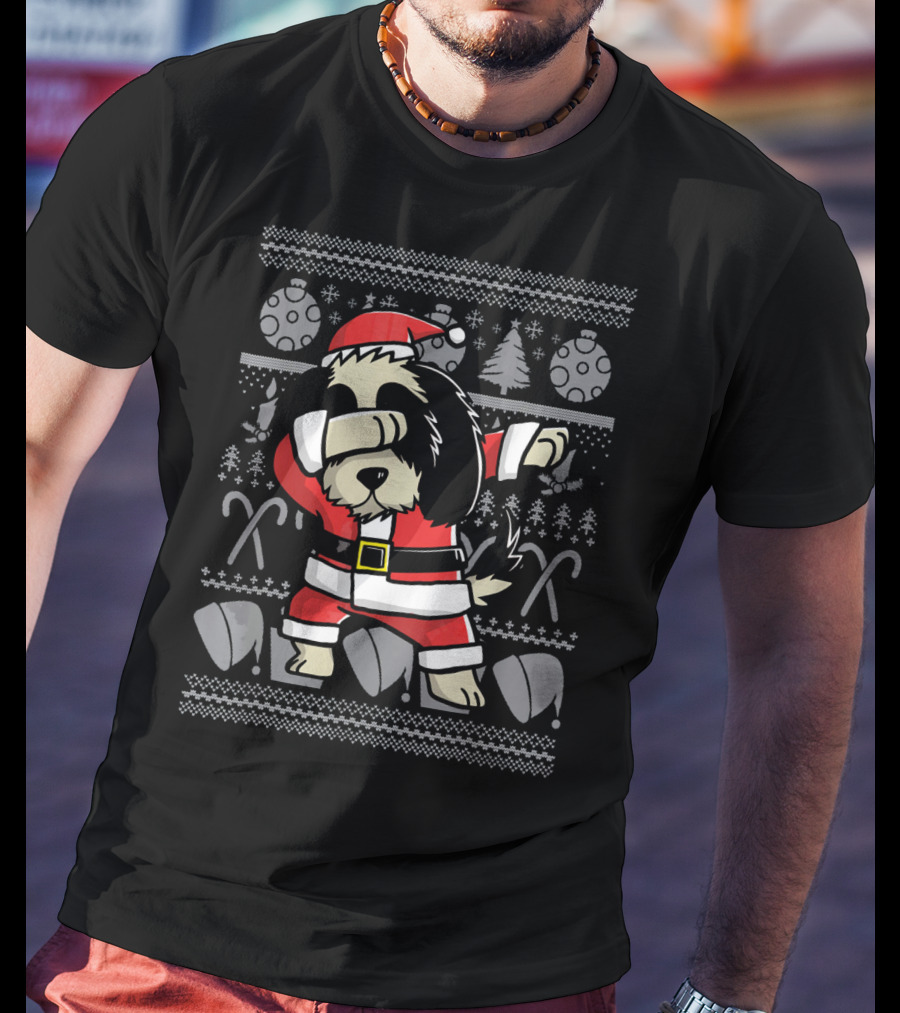 Santa Dabbing Shih Tzu Dog Ugly Christmas T-Shirt