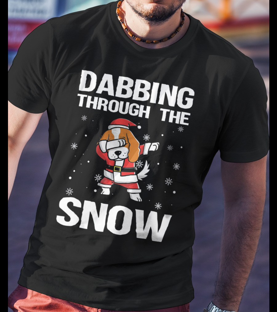Dabbing Through The Snow Cavalier King Santa Dance T-Shirt