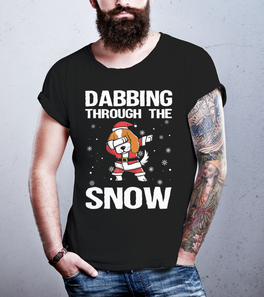 Dabbing Through The Snow Cavalier King Santa Dance T-Shirt