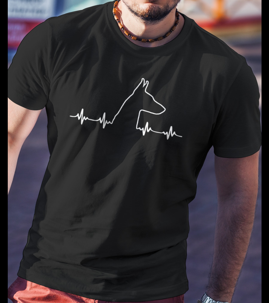 Doberman Pinscher Heartbeat Dobe Lovers T-Shirt
