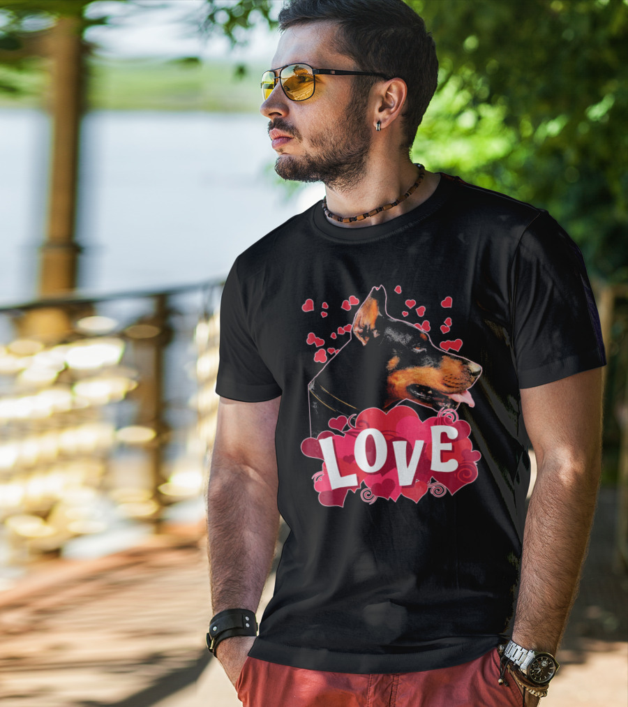LOVE Doberman Pincher Dog T-Shirt