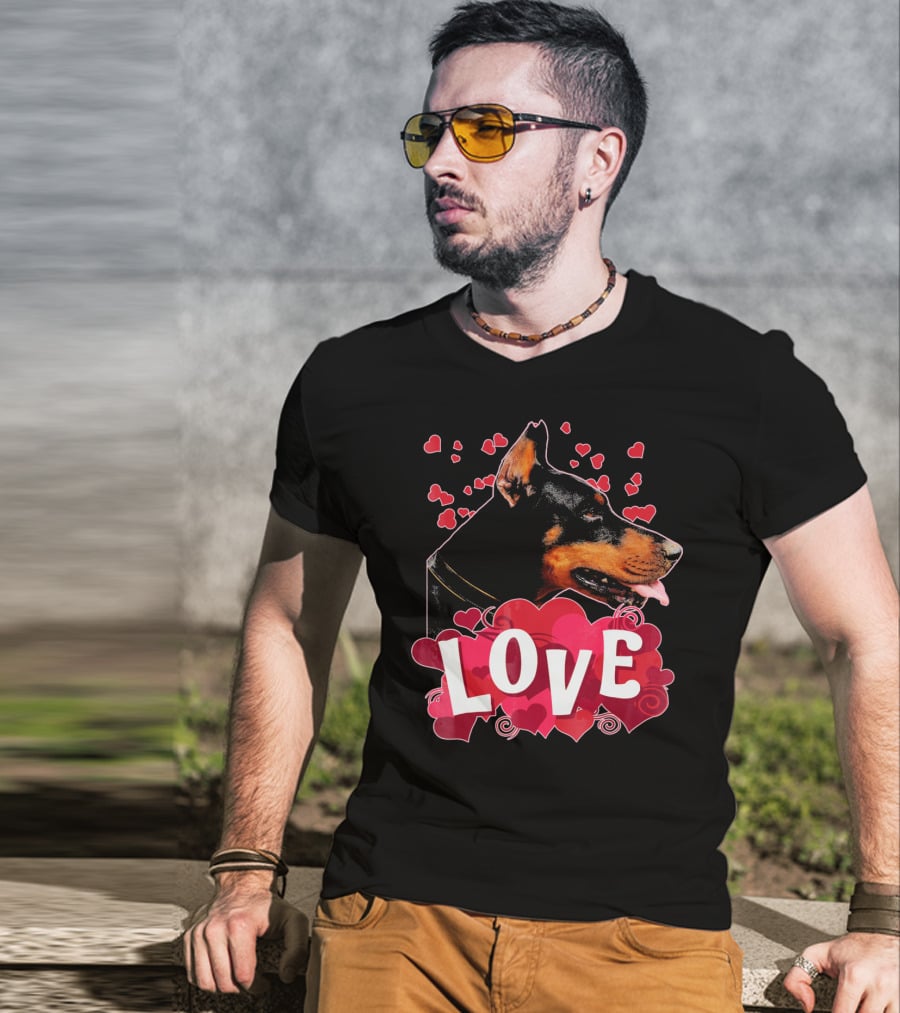 LOVE Doberman Pincher Dog T-Shirt