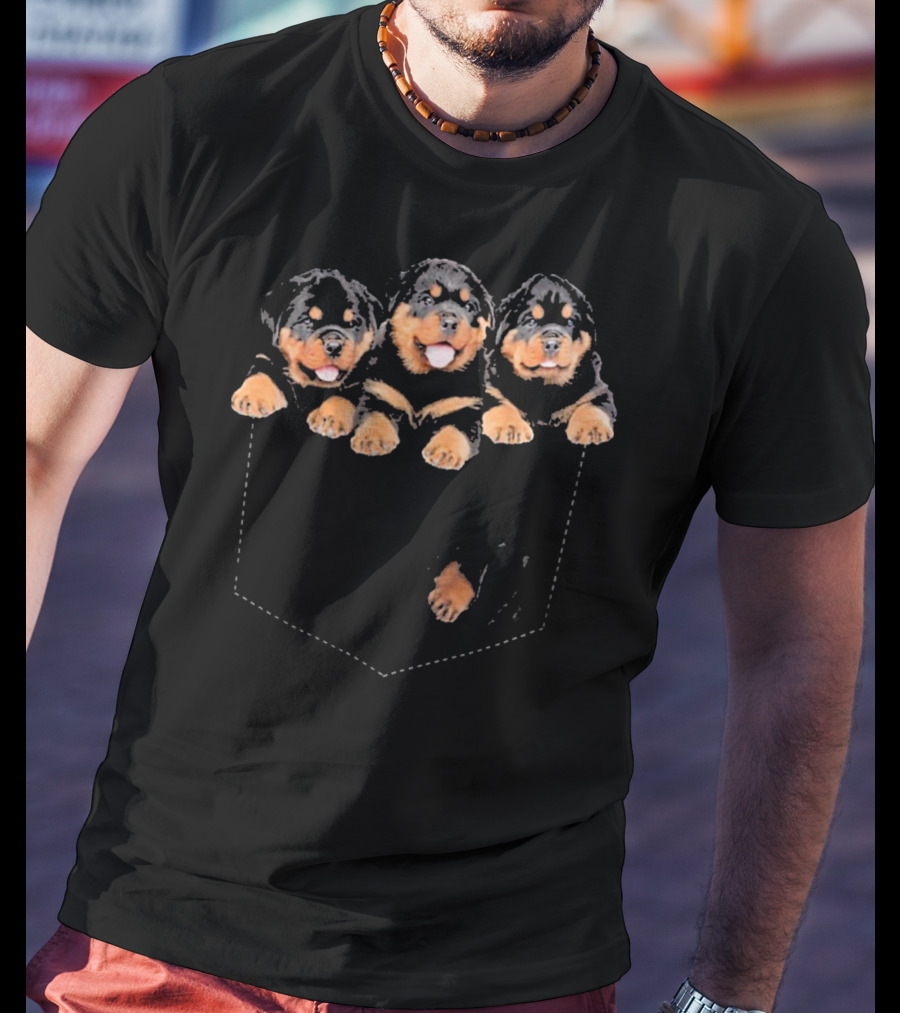 Rottweiler Puppies Trio In Your Pocket T-Shirt