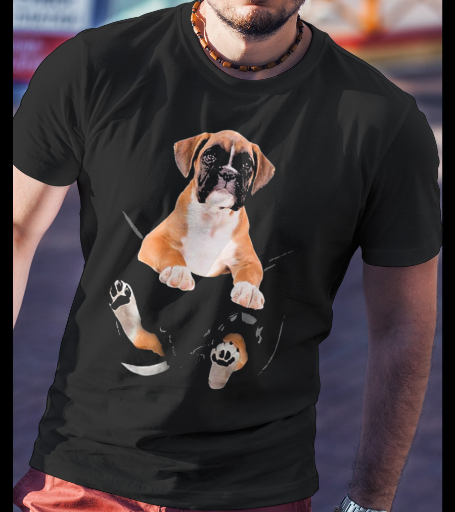 Dog In Your Punctured Pocket Boxer Lover Iconic Puppy T-Shirt