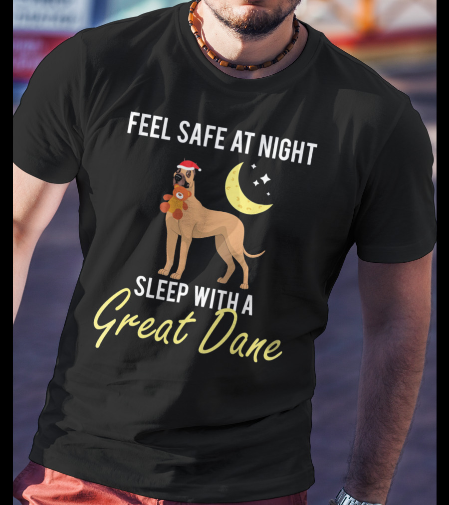 Feel Safe At Night With A Great Dane Under The Moon And Stars T-Shirt
