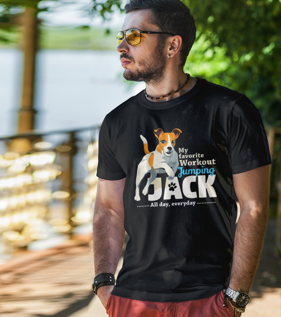 My Favorite Workout Jumping Jack Russell All Day Everyday T-Shirt