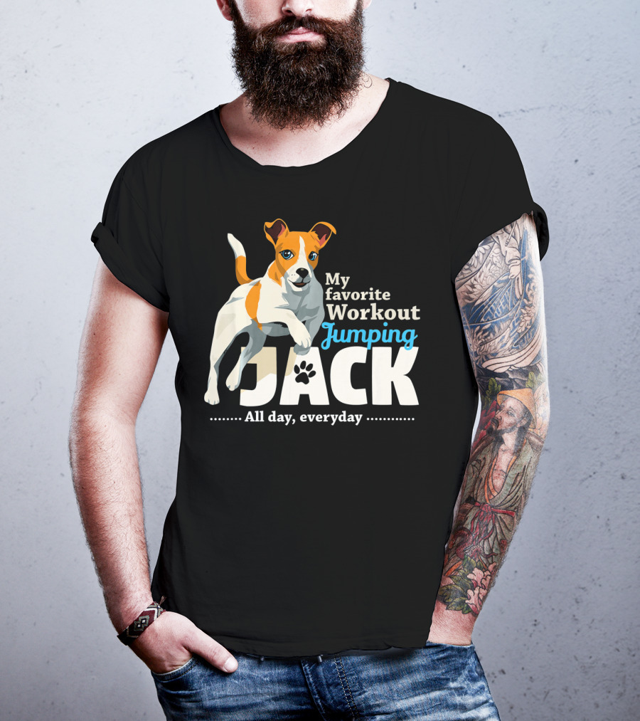 My Favorite Workout Jumping Jack Russell All Day Everyday T-Shirt