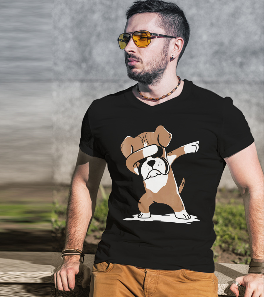 Funny Boxer Dog Dabbing T-Shirt