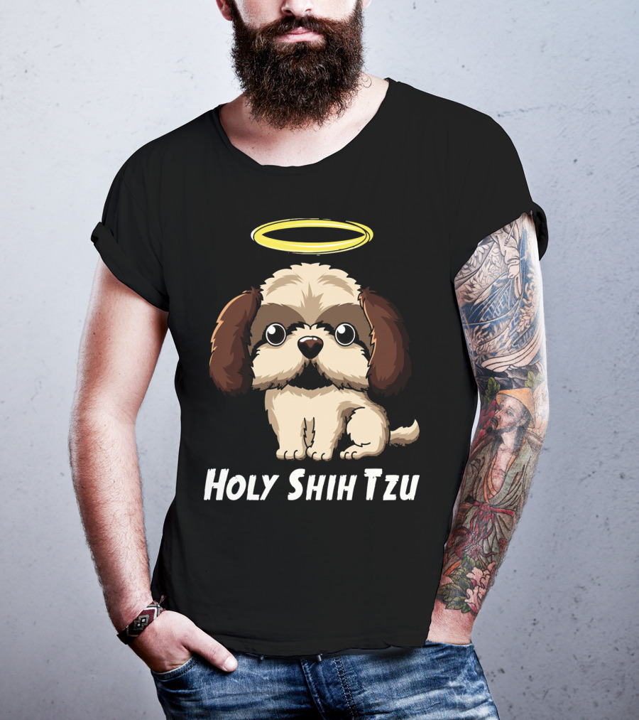 Holy Shih Tzu Funny Dog Owner Halo T-Shirt