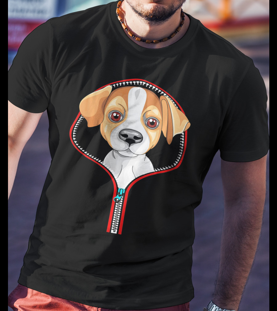 Funny Jack Russell Puppy In Zipper T-Shirt