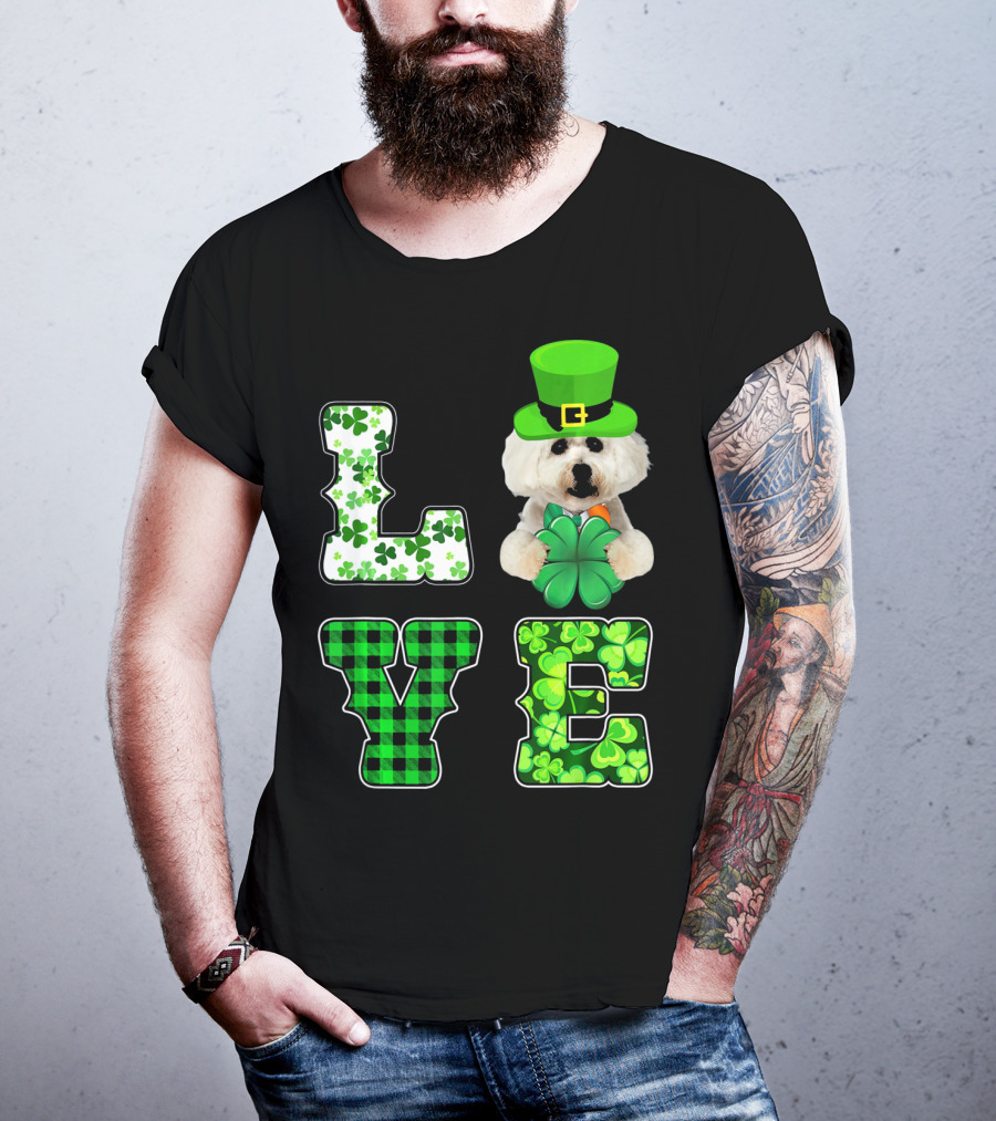 Funny St Patricks Day Maltese Love Shamrock Clovers T-Shirt