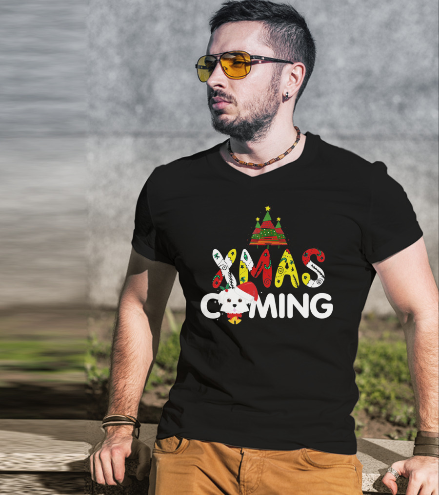 Xmas Coming Funny For Maltese T-Shirt
