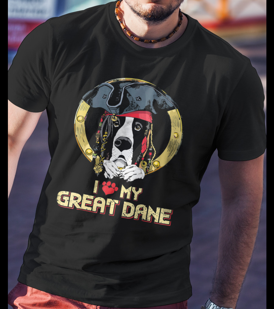 I ❤️ My Great Dane Pirate Dog T-Shirt