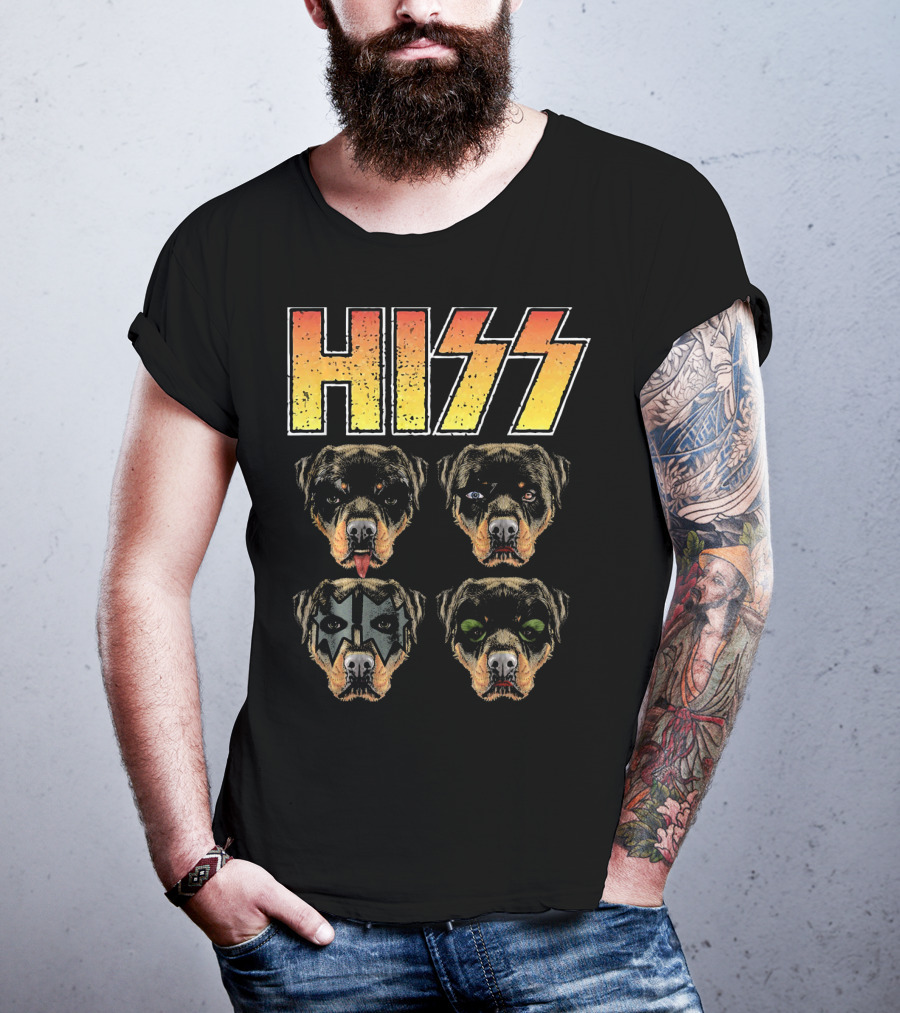 Hiss Rottweiler Rott Rottie Rockin' Faces T-Shirt