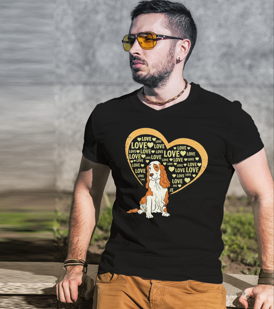I Love Cocker Spaniel Dog Heart Love T-Shirt
