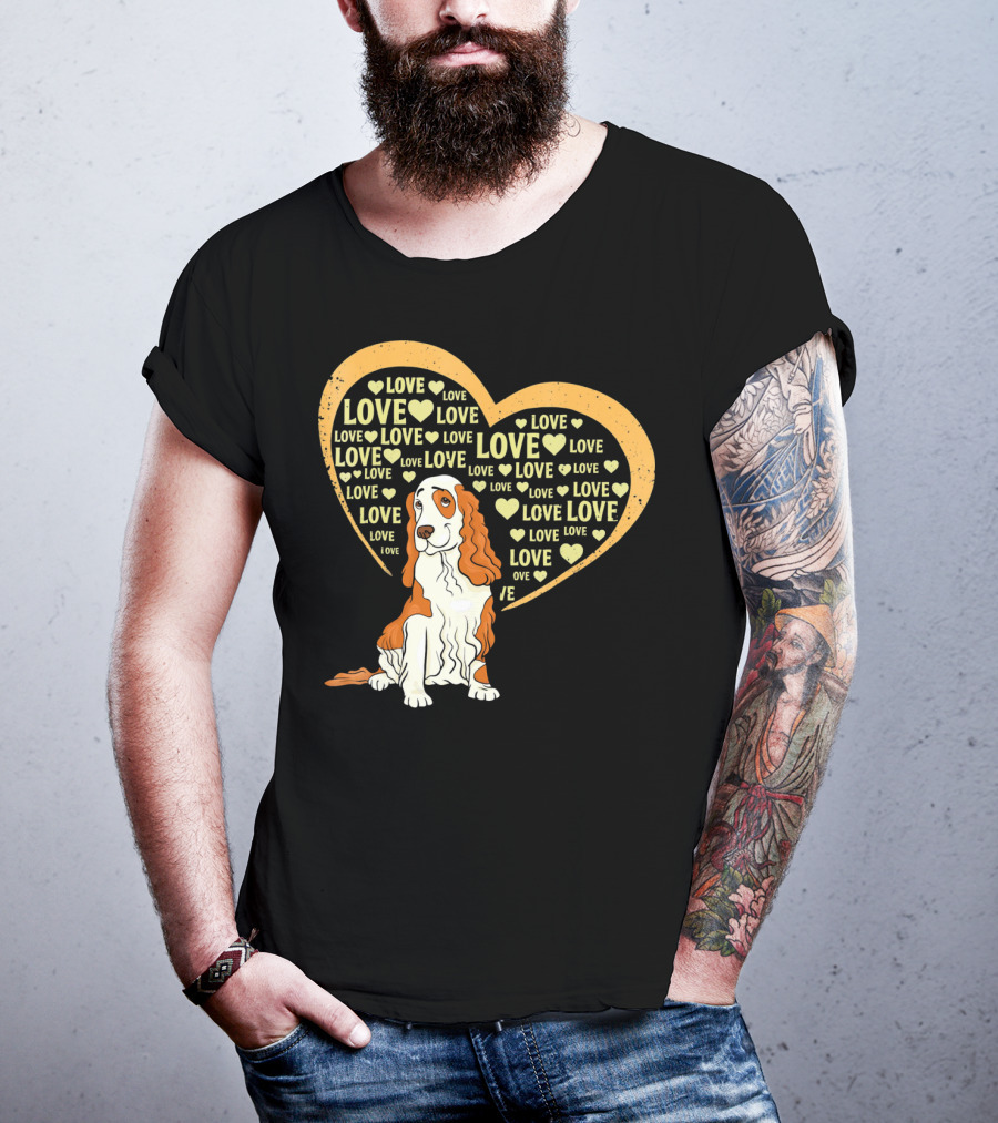 I Love Cocker Spaniel Dog Heart Love T-Shirt