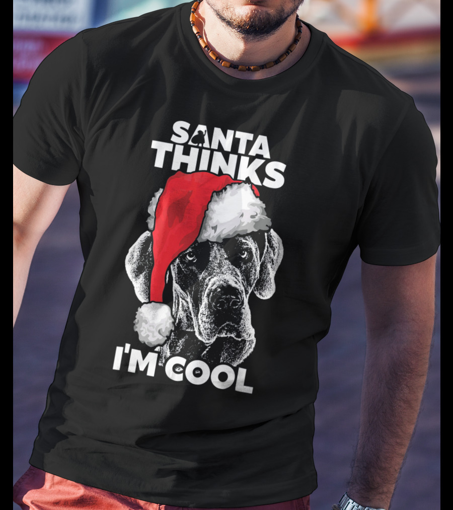 Santa Thinks I'm Cool Great Dane T-Shirt