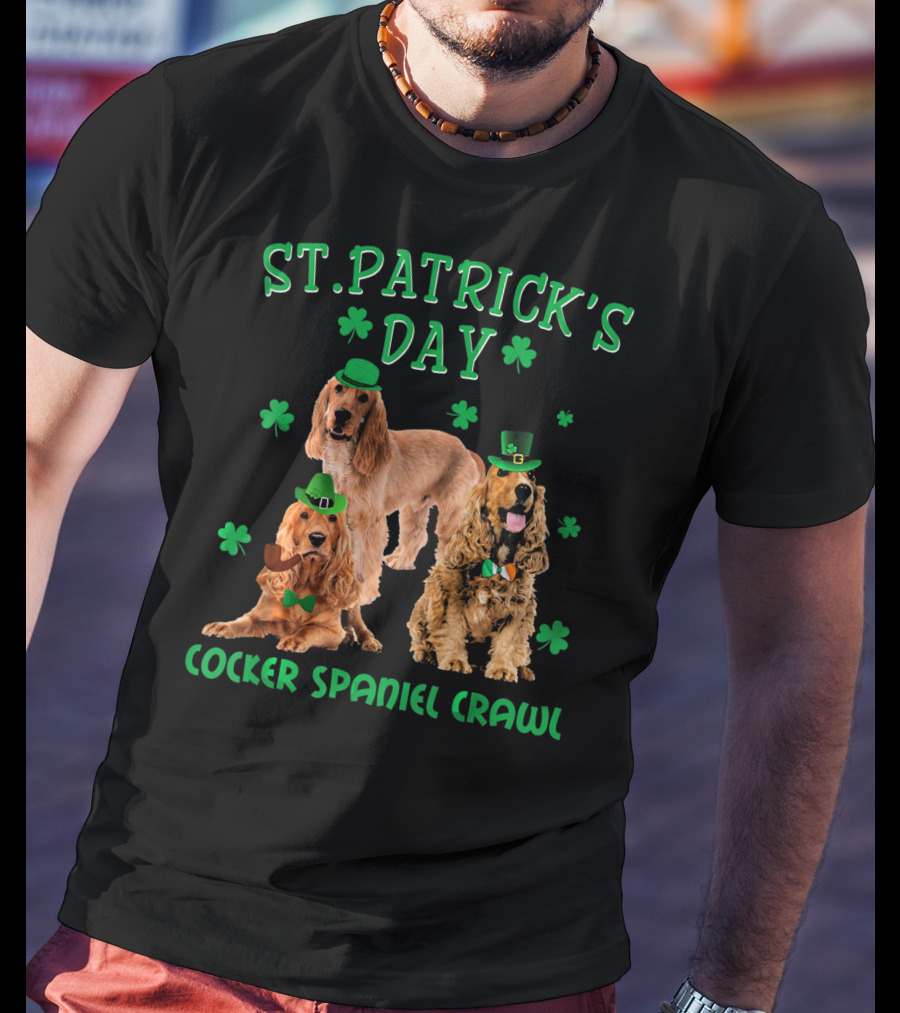 St. Patrick's Day Cocker Spaniel Crawl T-Shirt