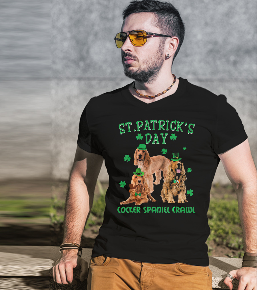 St. Patrick's Day Cocker Spaniel Crawl T-Shirt