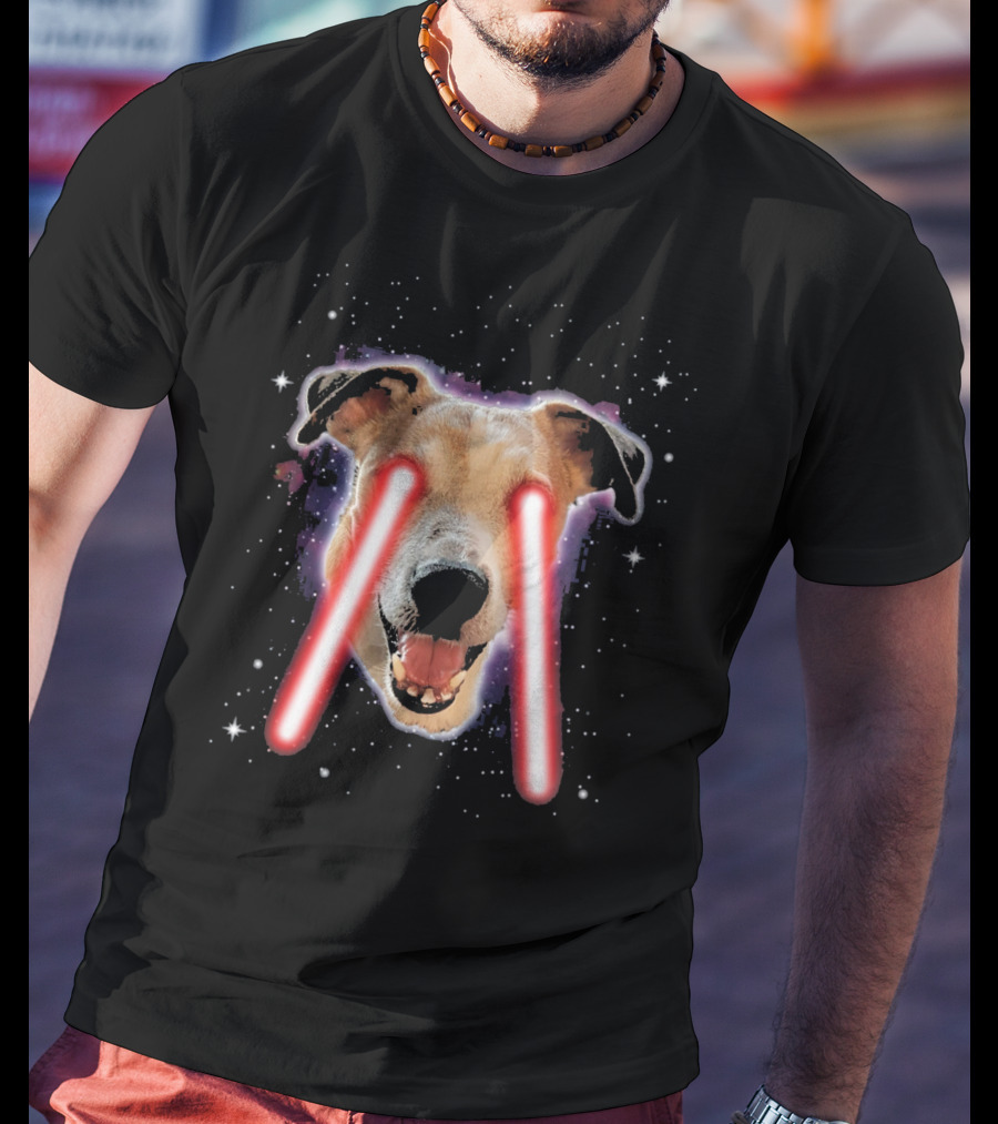 Jack Russell Terrier Laser Eyes Space Dog Astronaut T-Shirt