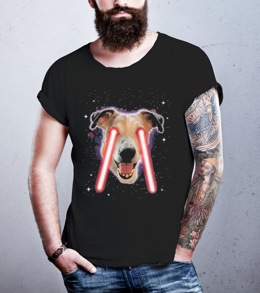 Jack Russell Terrier Laser Eyes Space Dog Astronaut T-Shirt