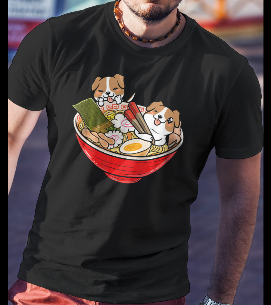 Jack Russell Terrier In Japanese Ramen Kawaii T-Shirt