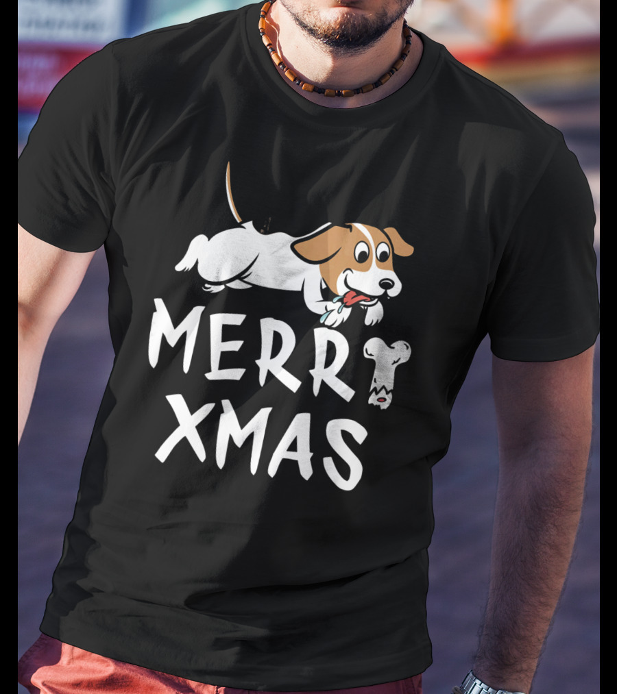 Jack Russell Terrier Merry Xmas With Bone T-Shirt