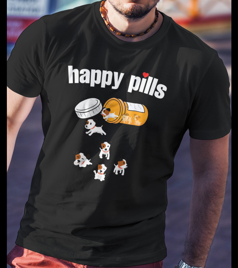 Happy Pills Jack Russell Terrier Funny Dog Love T-Shirt