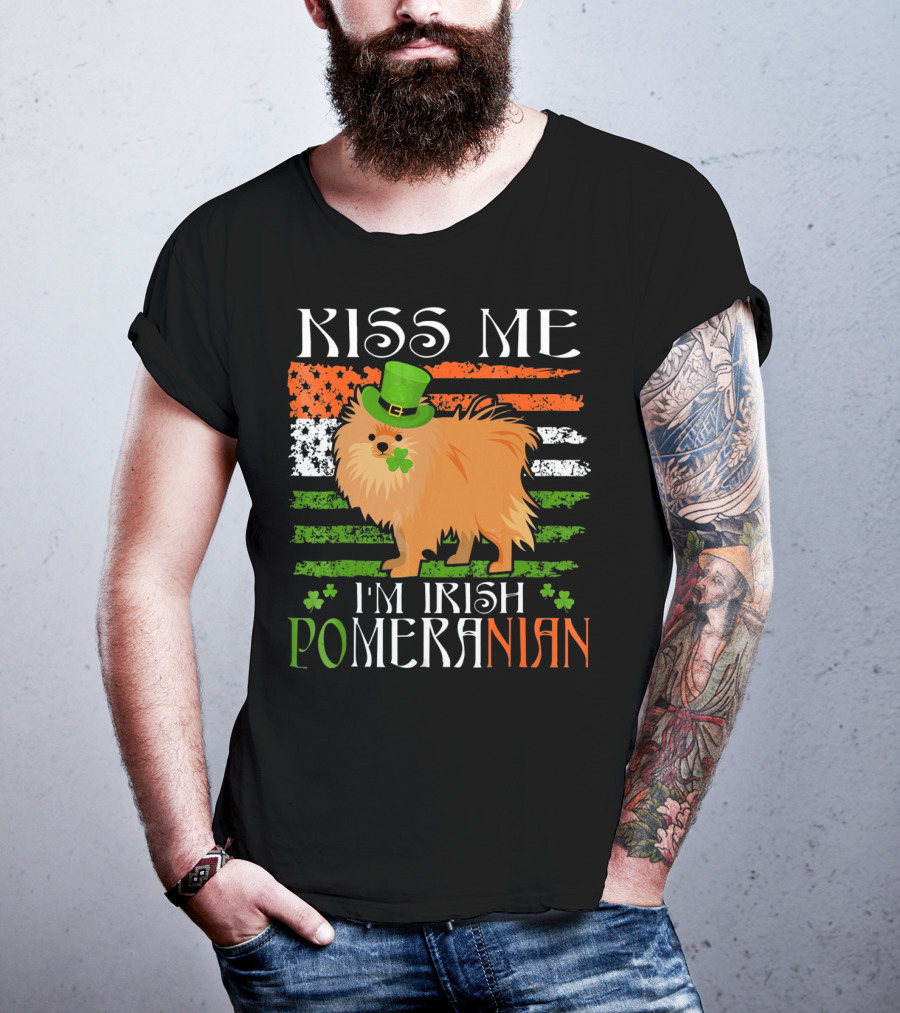 Kiss Me I'm Irish Pomeranian St. Patrick's Day T-Shirt