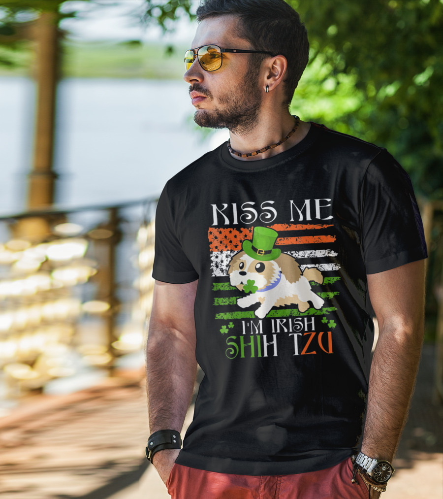 Kiss Me I'm Irish Shih Tzu St Patrick's Day T-Shirt