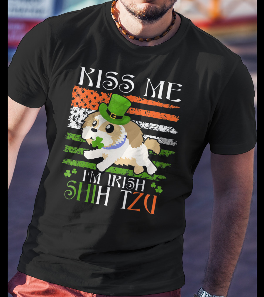 Kiss Me I'm Irish Shih Tzu St Patrick's Day T-Shirt