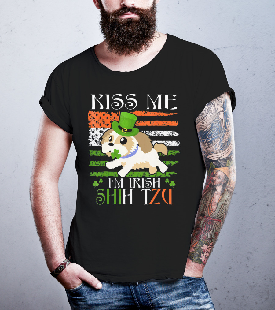 Kiss Me I'm Irish Shih Tzu St Patrick's Day T-Shirt