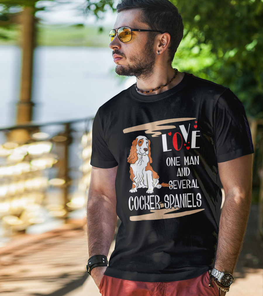 Love One Man And Several Cocker Spaniels T-Shirt
