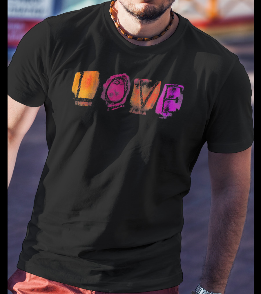 Love Colorful Watercolor Block Style Vibrant Letters T-Shirt