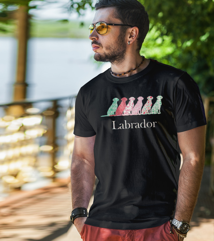 Labrador Love Hearts Valentine's Day Labrador Retriever T-Shirt