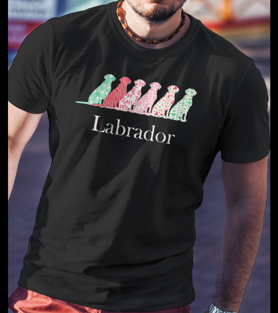 Labrador Love Hearts Valentine's Day Labrador Retriever T-Shirt