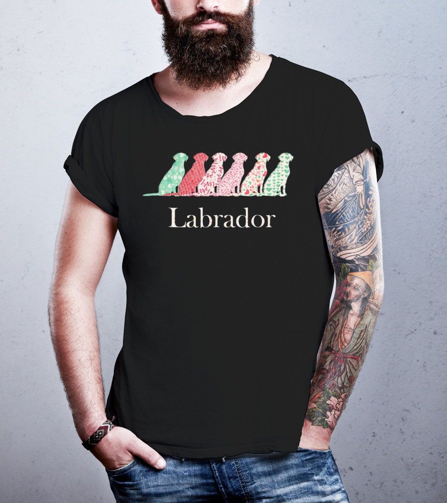 Labrador Love Hearts Valentine's Day Labrador Retriever T-Shirt
