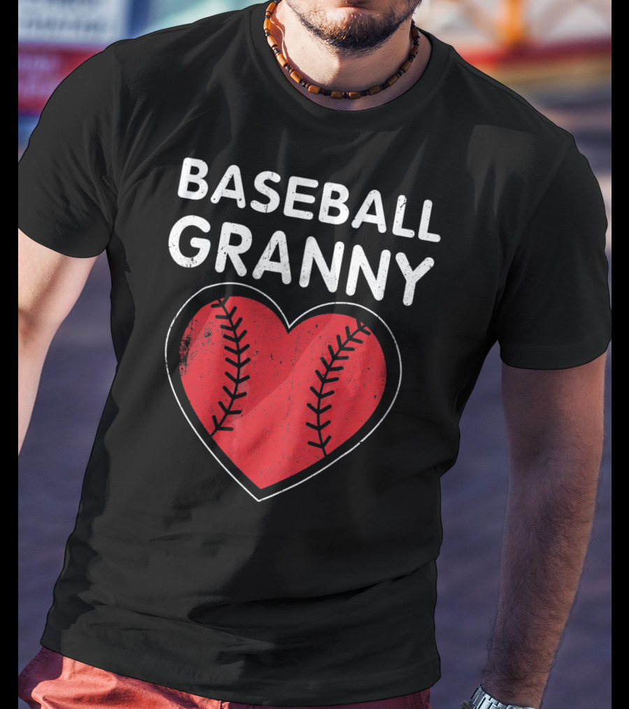 Baseball Granny Heart Birthday Valentine T-Shirt