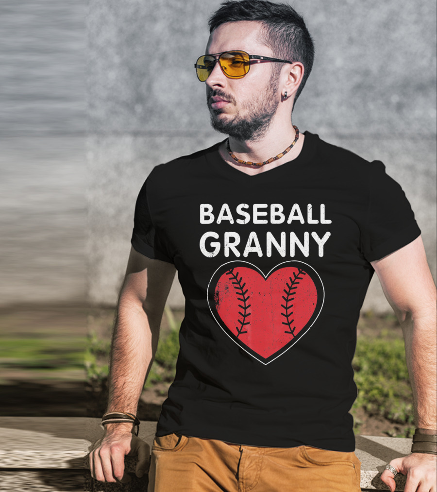 Baseball Granny Heart Birthday Valentine T-Shirt
