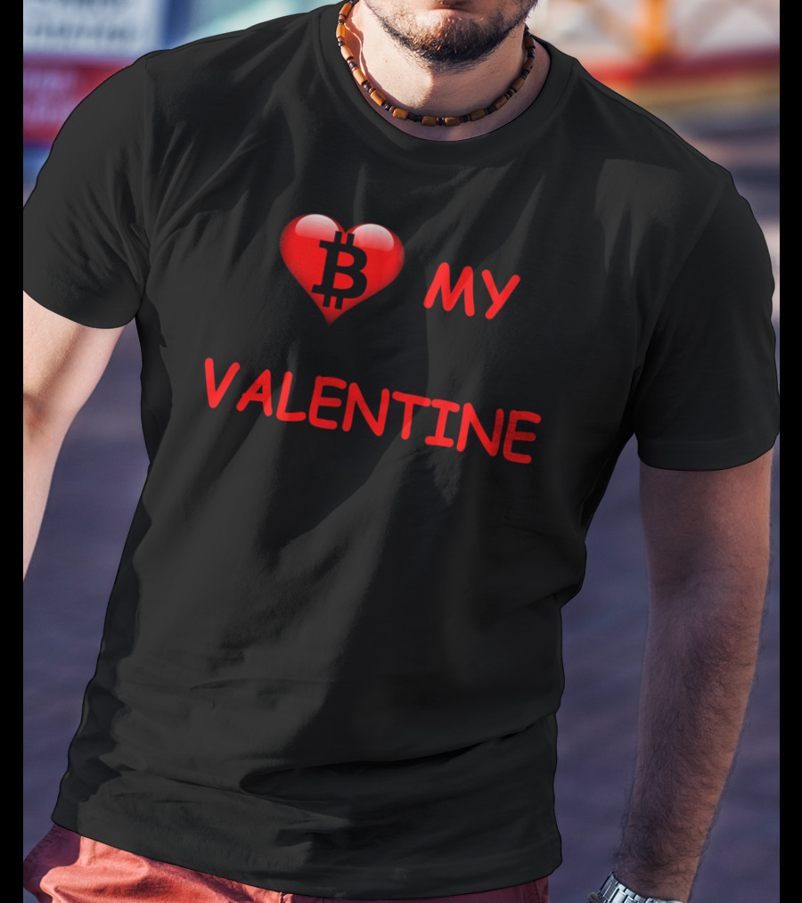 Be My Valentine Bitcoin Heart T-Shirt