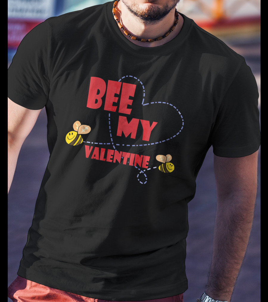 Bee My Valentine Beekeeper Cou With Heart And Bees T-Shirt