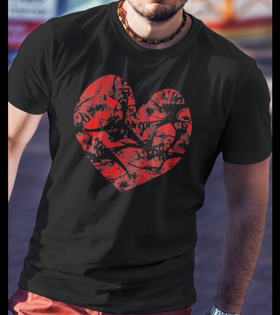 Big Red Heart Distressed Smoke Valentine T-Shirt