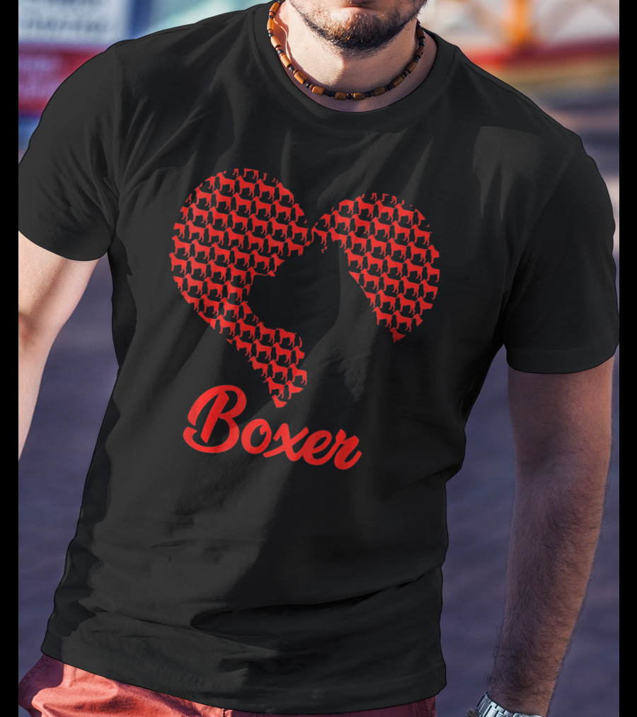 Boxer Heart Valentine Love Boxer T-Shirt