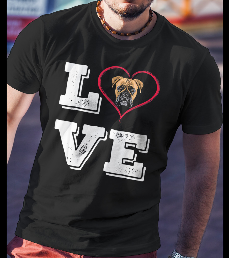 Boxer Dog Love Heart Va Dog Mom T-Shirt