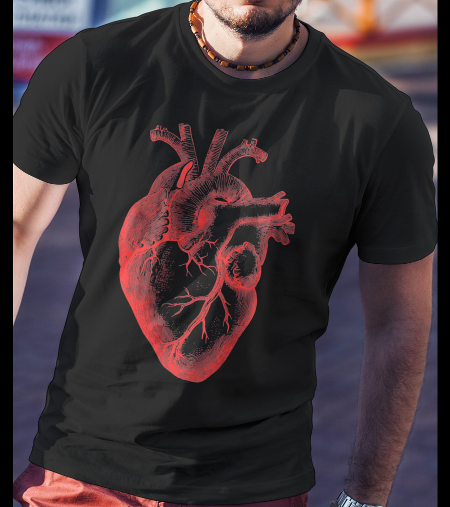 Boy Valentine Cool Men Anatomical Heart T-Shirt
