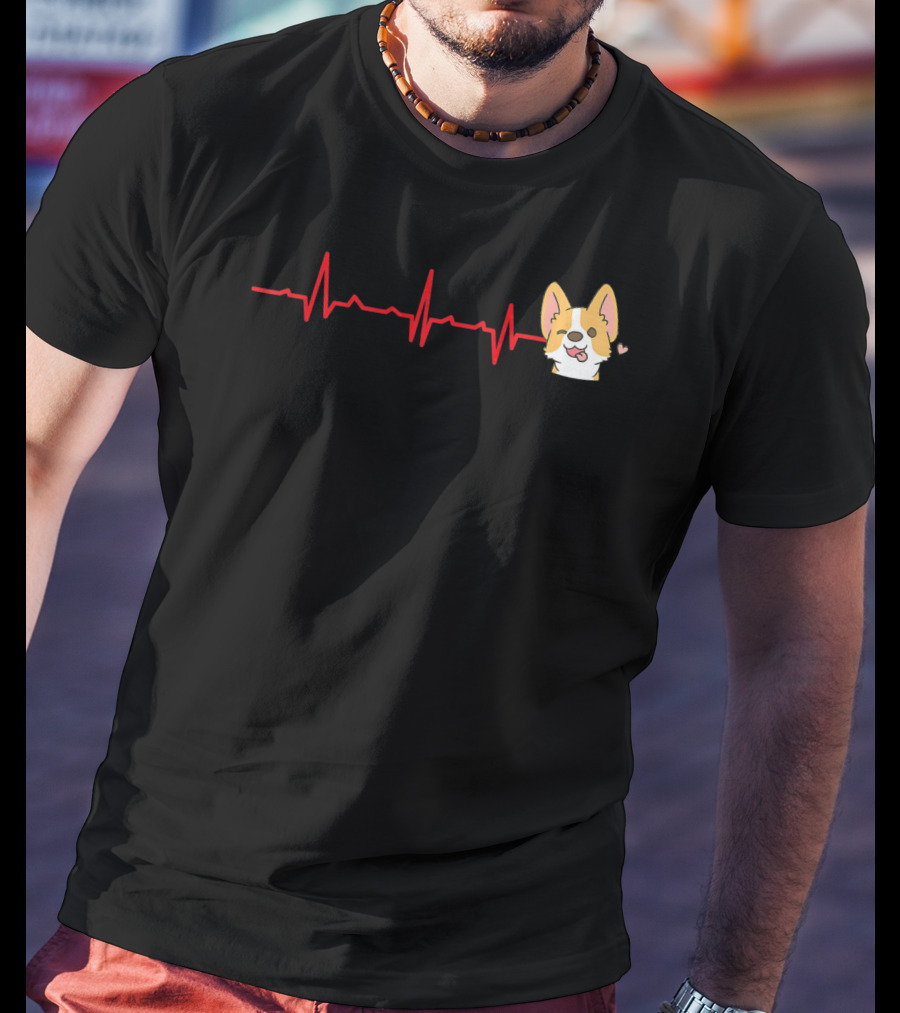 Corgi Heartbeat Valentine Day T-Shirt