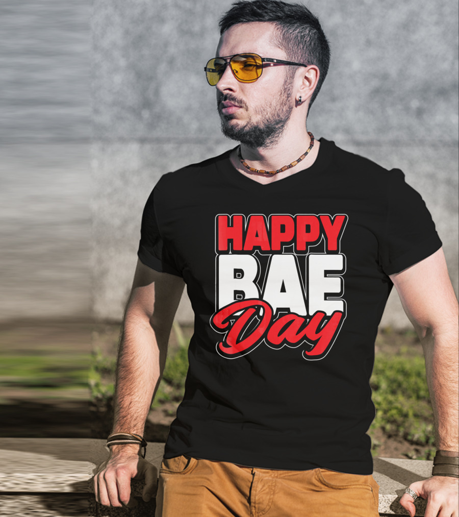 Happy Bae Day Couples His Her Valentine's Day T-Shirt