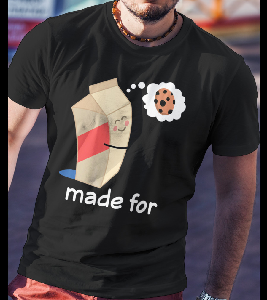 Couples Valentines Day Matching Made For Milk And Cookie T-Shirt