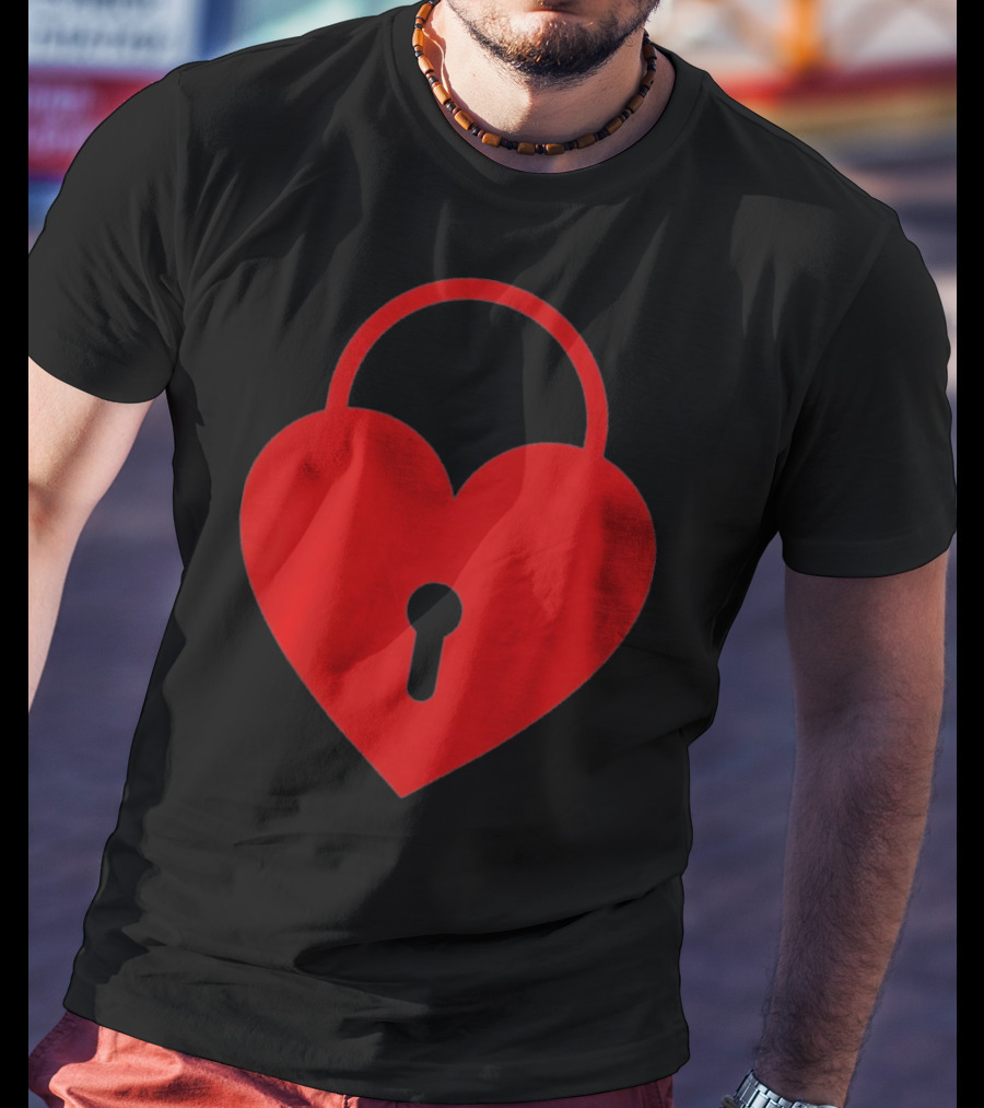 Valentines Day Heart Lock Key Symbol For Couples T-Shirt